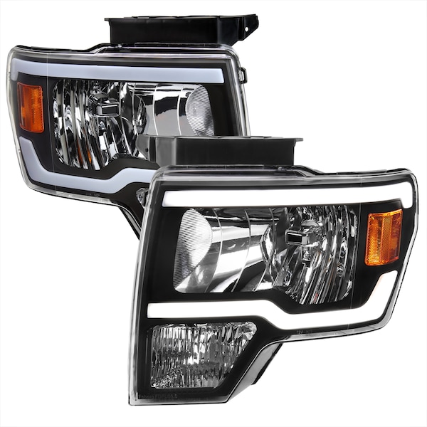 Spec-D Tuning 09-14 Ford F150 Led Bar Headlight 2LH-F15009JM-G3-GO - main